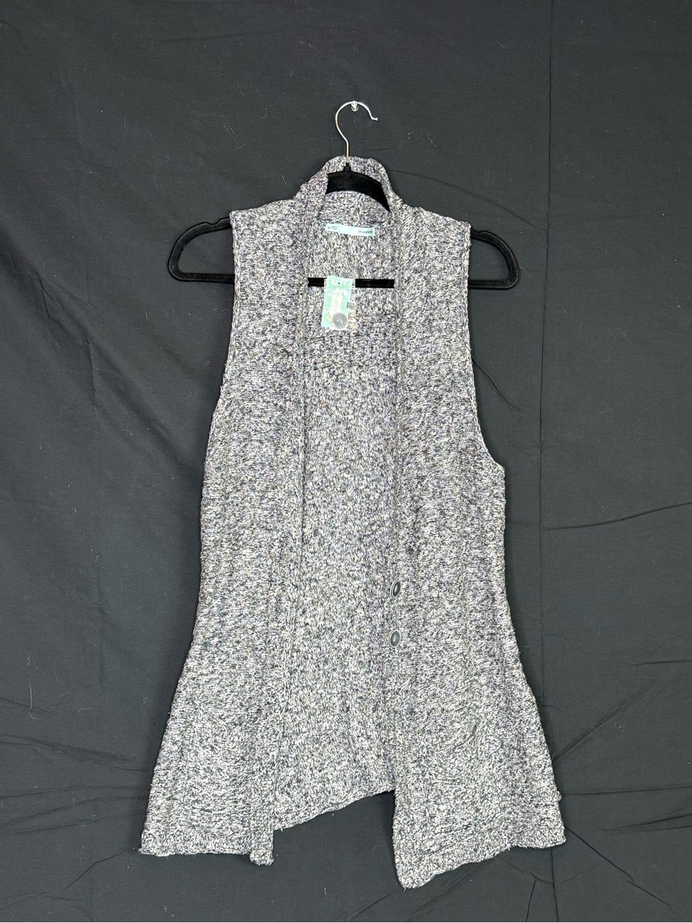 Maurices Gray Sleeveless Open-Front Knit Vest